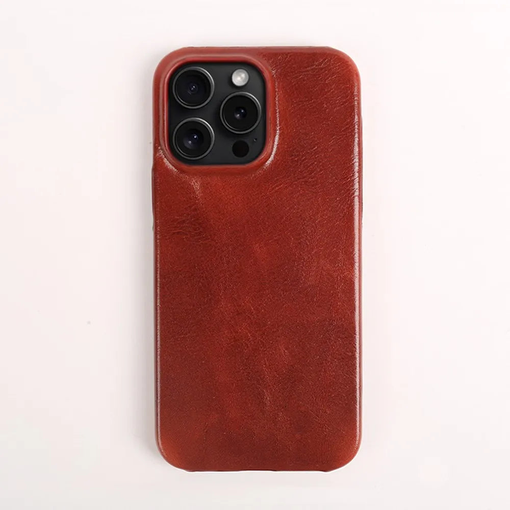 Crownline Leather iPhone Case In Genuine Cowhide Handmade