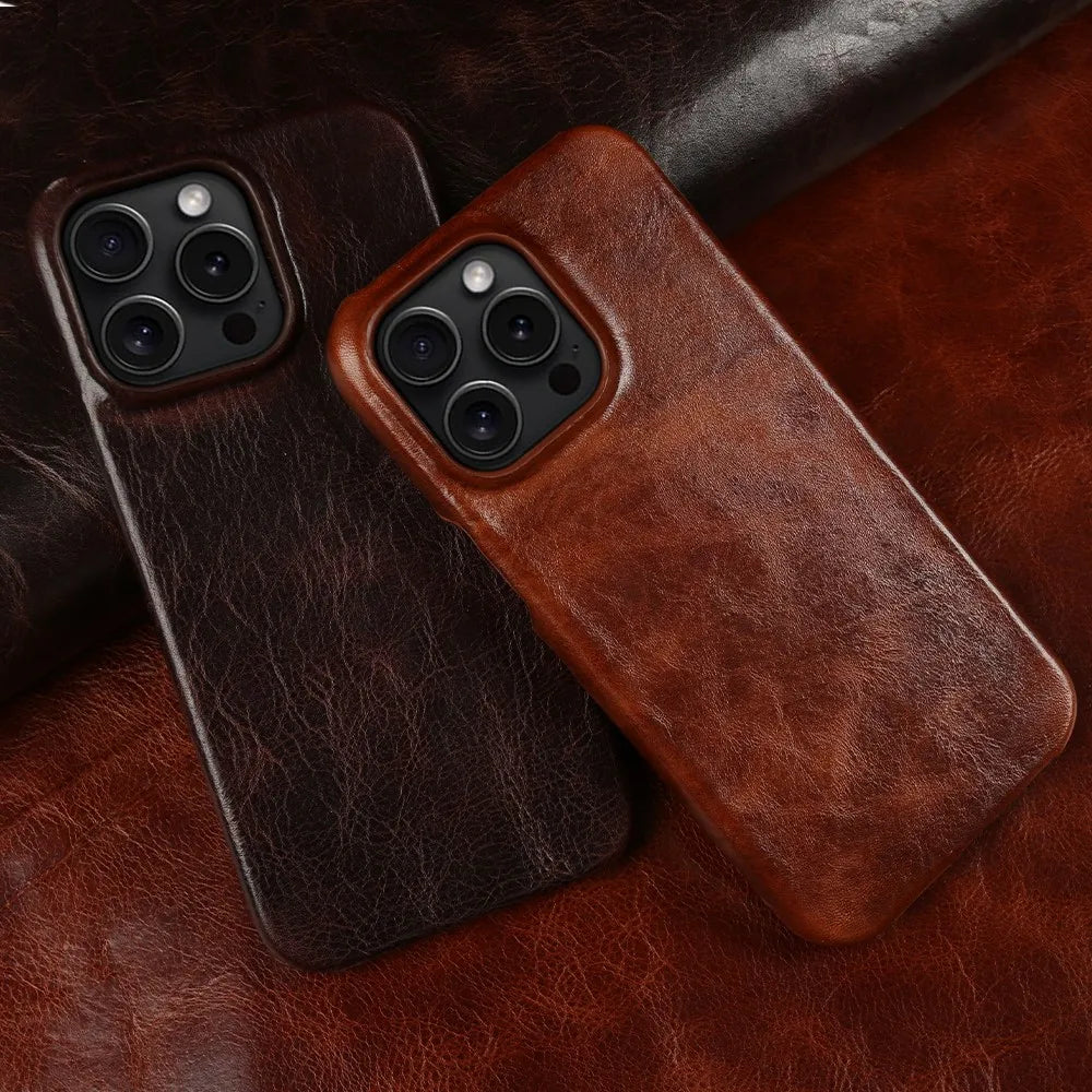Crownline Leather iPhone Case In Genuine Cowhide Handmade