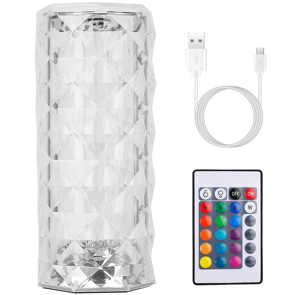 Crystal Diamond Rose Table Lamp