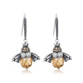 Crystal Drop Bee Earrings
