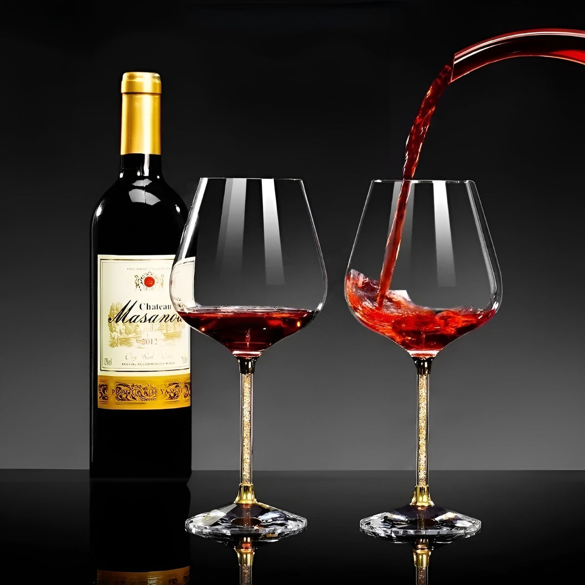 Crystal Glass in 2-Pack – Elegant Wine Glasses | Tall & Luxurious for Parties & Events