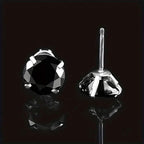 Cubic Zirconia Screw Back Stainless Steel Stud Earrings