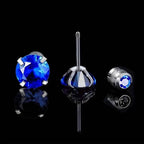 Cubic Zirconia Screw Back Stainless Steel Stud Earrings