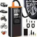 Portable Tire Inflator Air Compressor – 150 PSI Digital Air Pump with Light for Car, Bike & Motorcycle