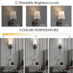 Wireless Fabric Wall Light (SET OF 2 + 2 BULBS FREE)