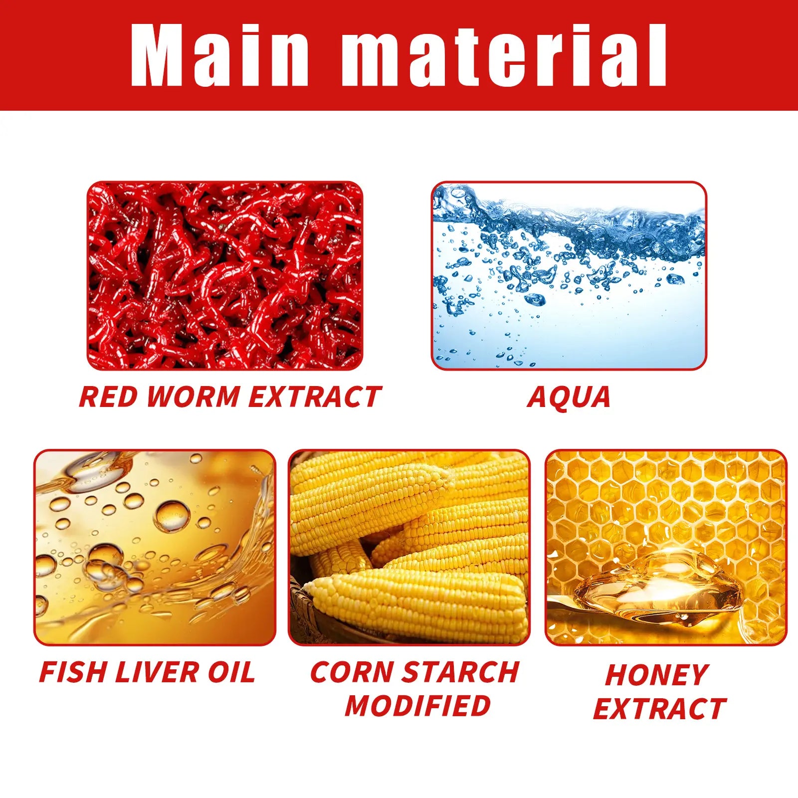 Bloodworm Fish Attractant, Concentrated Scent Bait Additive, Bite Stimulant Fishing Equipment for Bass, Trout