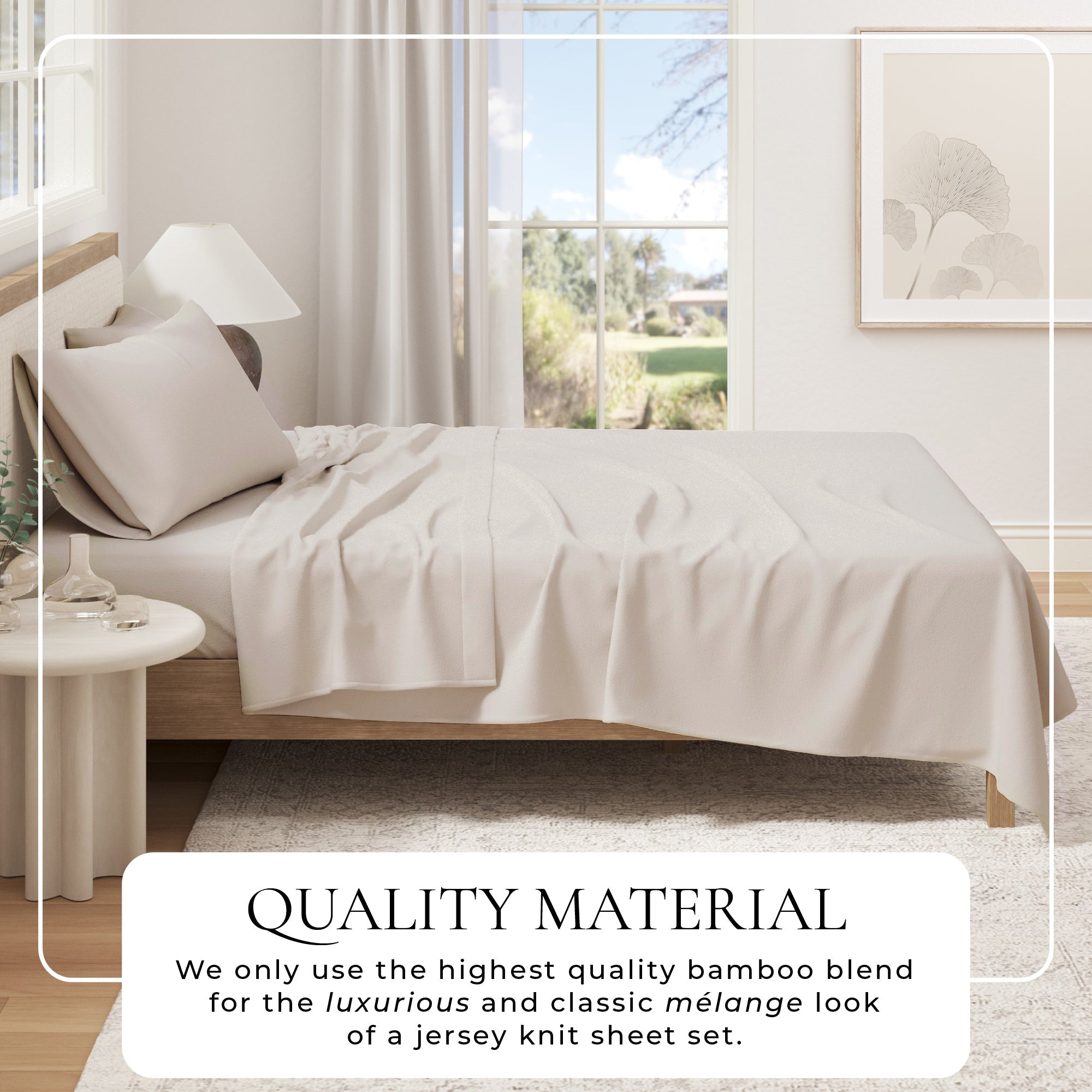 Viscose from Bamboo & Cotton Blend Jersey Knit Sheets