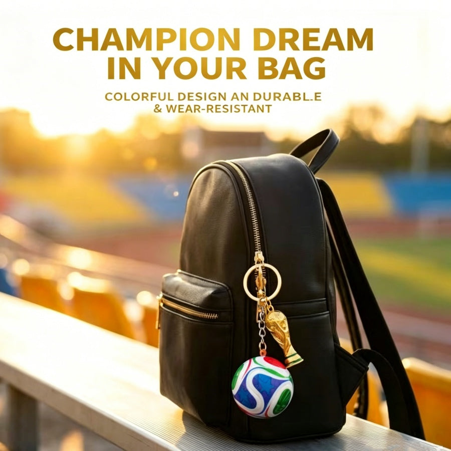 2026 USA - CANADA - MEXICO Soccer Ball Keychain, Pu Football Trophy Pendant Bag Charm Exquisite Souvenir for Fans Gifts Party Favors