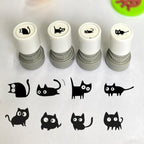 Cat Pattern Stamp, Round Self-inking Stamp