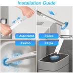 Disposable Toilet Bowl Brush and Holder Cleaning System with Cleanser-Infused Heads