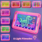 LED Light-Up Doodle Board – 9 Double-Sided Cards with Markers, Art Toy for Kids 3-8