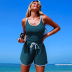 Women's Minimalist Sports One-Piece Swimsuit – Solid Color Sleeveless