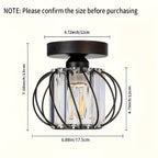 Modern Industrial Cage Ceiling Light | Elegant Semi Flush Mount Fixture