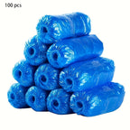 100-Pack: Disposable Plastic Shoe Covers – Waterproof & Slip-Resistant