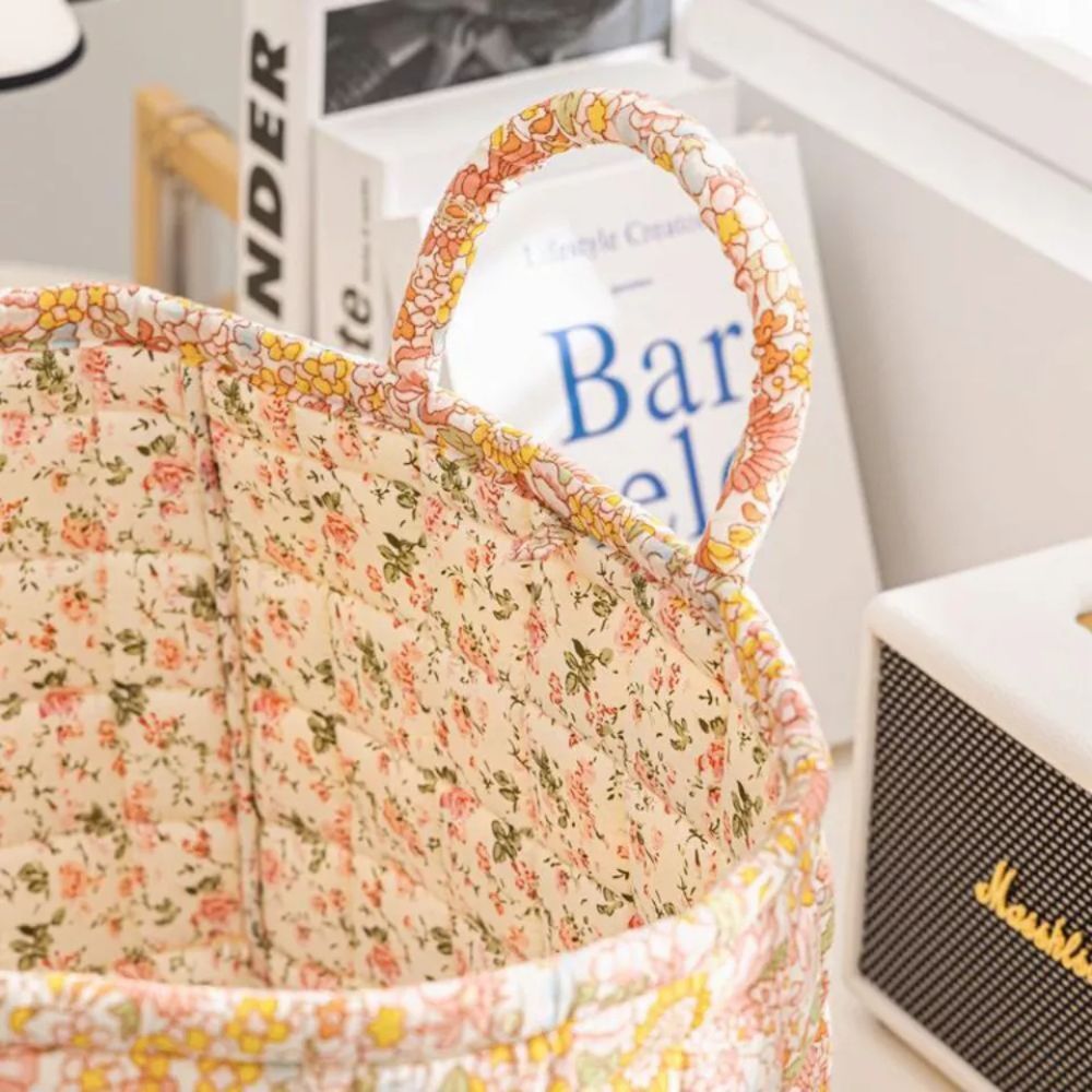 Floral Quilted Storage Tote