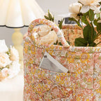 Floral Quilted Storage Tote
