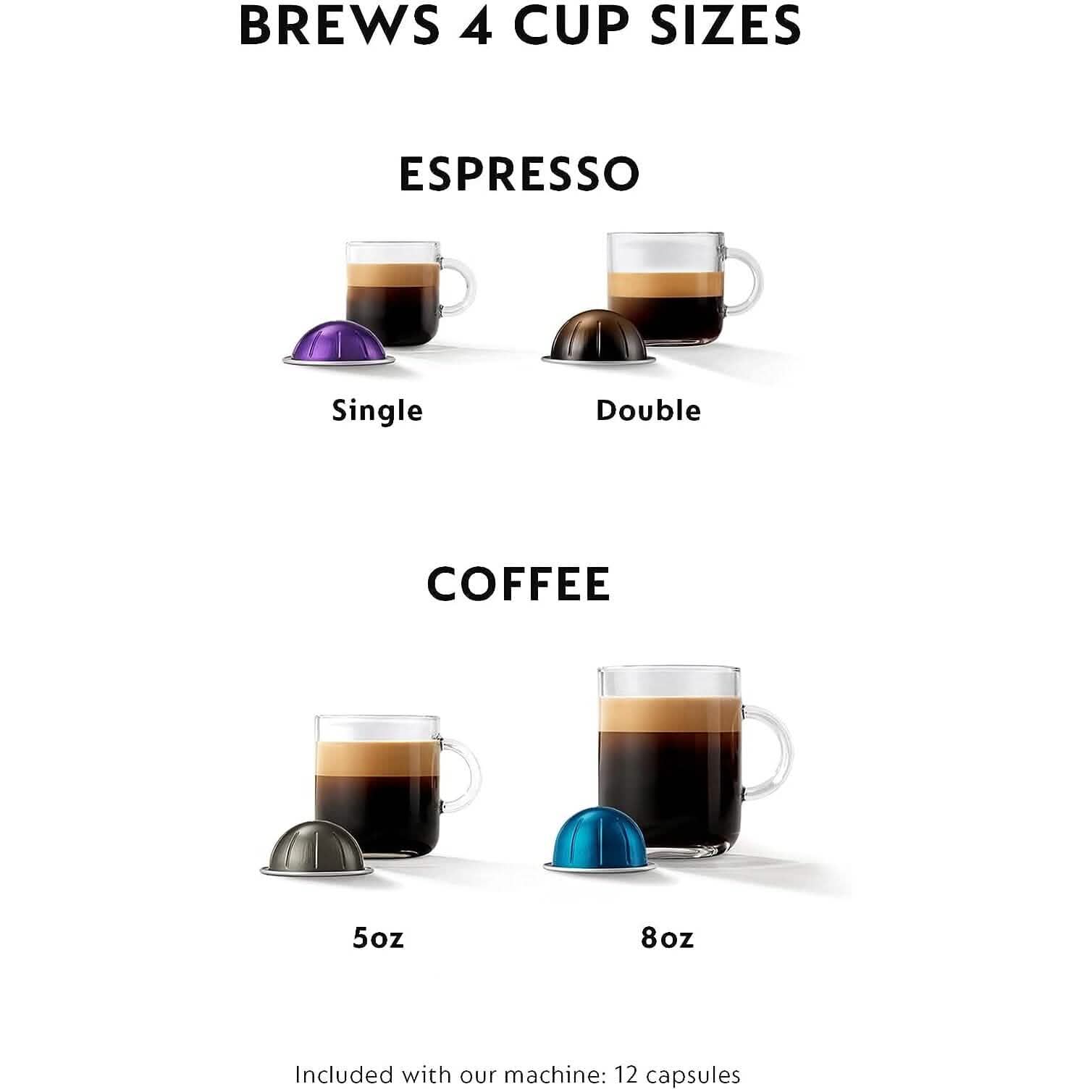 De'Longhi Nespresso VertuoPlus Coffee and Espresso Machine by De'Longhi, 38 ounces, Matte Black (Refurbished)