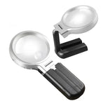Desktop Handheld Magnifier Two-way Magnifying Mirror Foldable