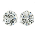 Diamond Stud Earrings F VS2 Round 4 Carat Lab Created 14K White Gold Screw Back