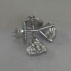 Diamond Stud Earrings F VS2 Round 4 Carat Lab Created 14K White Gold Screw Back