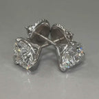 Diamond Stud Earrings F VS2 Round 4 Carat Lab Created 14K White Gold Screw Back