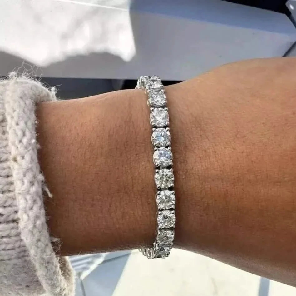 14k White Gold 14.00 Ct Lab Grown Diamond Tennis Bracelet – 7 Inch, D Color VS