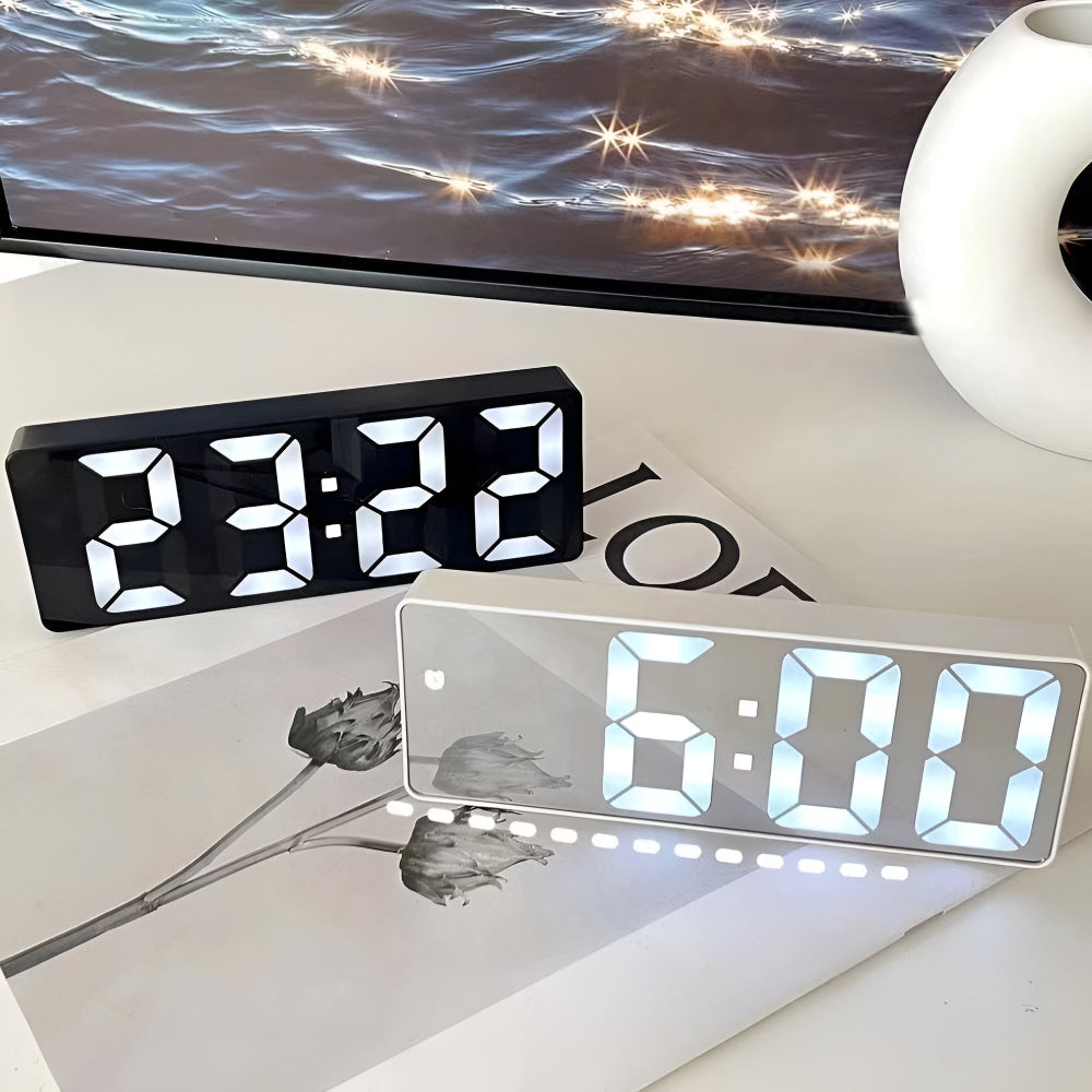Modern Mirror Display Digital Alarm Clock