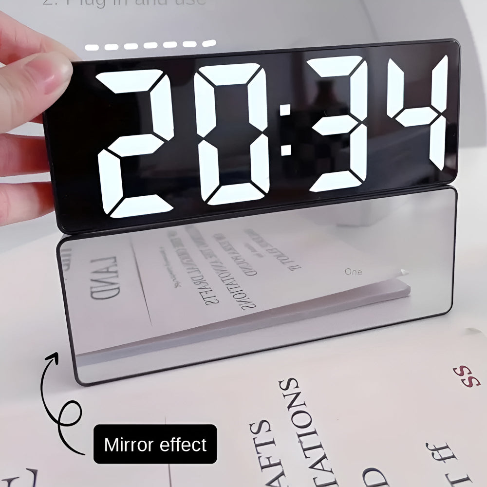 Modern Mirror Display Digital Alarm Clock