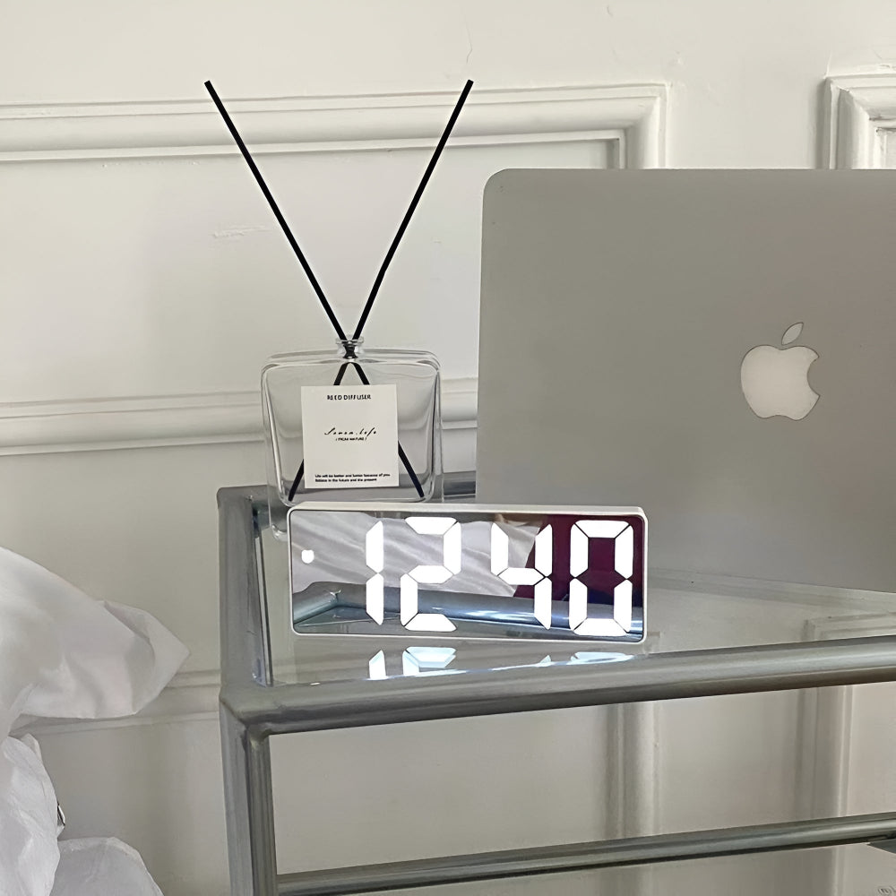 Modern Mirror Display Digital Alarm Clock