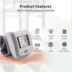 Digital Wrist Blood Pressure Monitor Heart Rate Pulse Meter Measure