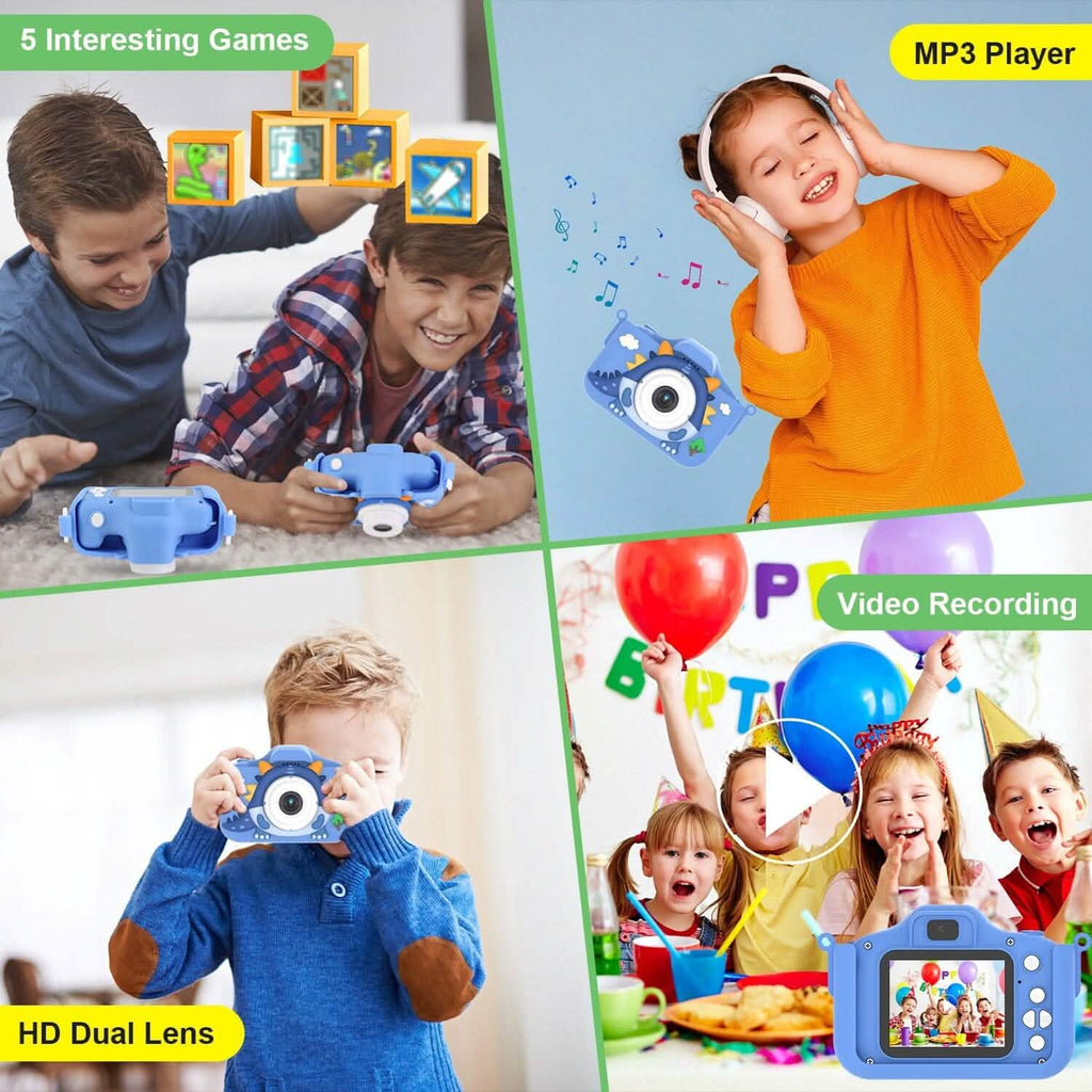 Dinosaur Kids Selfie 48MP 1080P HD Cartoon Digital Camera