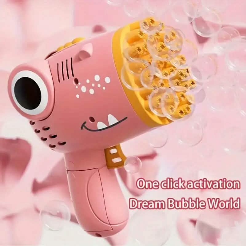 Dinosaur-Themed Automatic Bubble Blower 40-Hole Handheld Toy Gun
