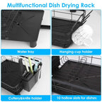 Dish Drying Rack Drain Board Utensil Holder Organizer