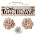 DIY Wooden Family Birthday Board Hanging Sign Pendant
