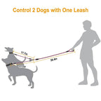 Double Dog Leash No-Tangle with Swivel Coupler Padded Handle