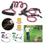 Double Dog Leash No-Tangle with Swivel Coupler Padded Handle