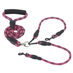 Double Dog Leash No-Tangle with Swivel Coupler Padded Handle