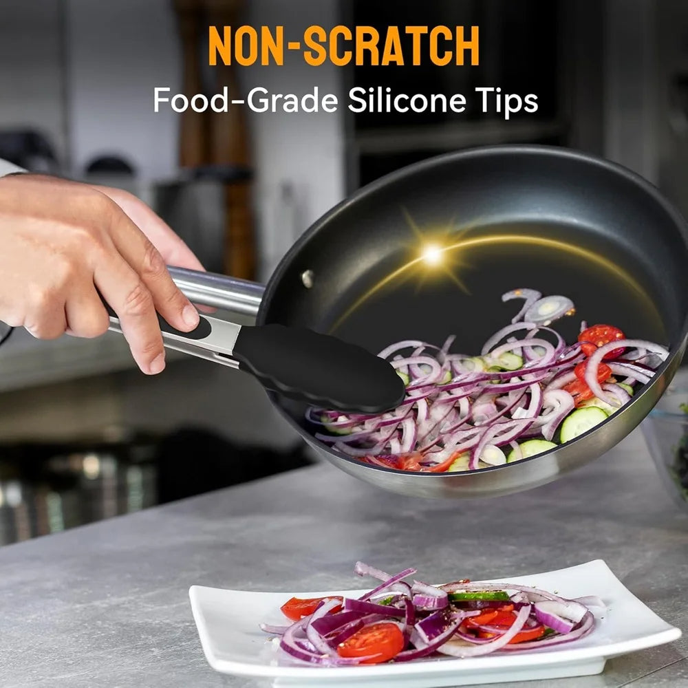 Silicone Kitchen Tongs (3-piece Set)