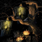 Glowing Skull Scary Outdoor Halloween Decorations- Set of Two