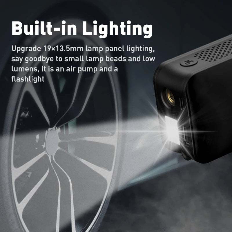 Portable Tire Inflator with Rechargeable Battery