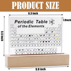 Acrylic Periodic Table with Wooden Light Base