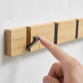 Wooden Wall-Mounted Coat Rack with Hidden Coat Hook