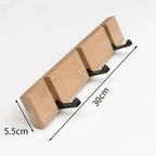Wooden Wall-Mounted Coat Rack with Hidden Coat Hook