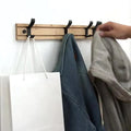 Wooden Wall-Mounted Coat Rack with Sliding Hooks