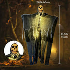 Glowing Skull Scary Outdoor Halloween Decorations- Set of Two