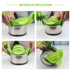 Universal Silicone Pot Pasta Strainer – Clip-On Colander for Easy Draining