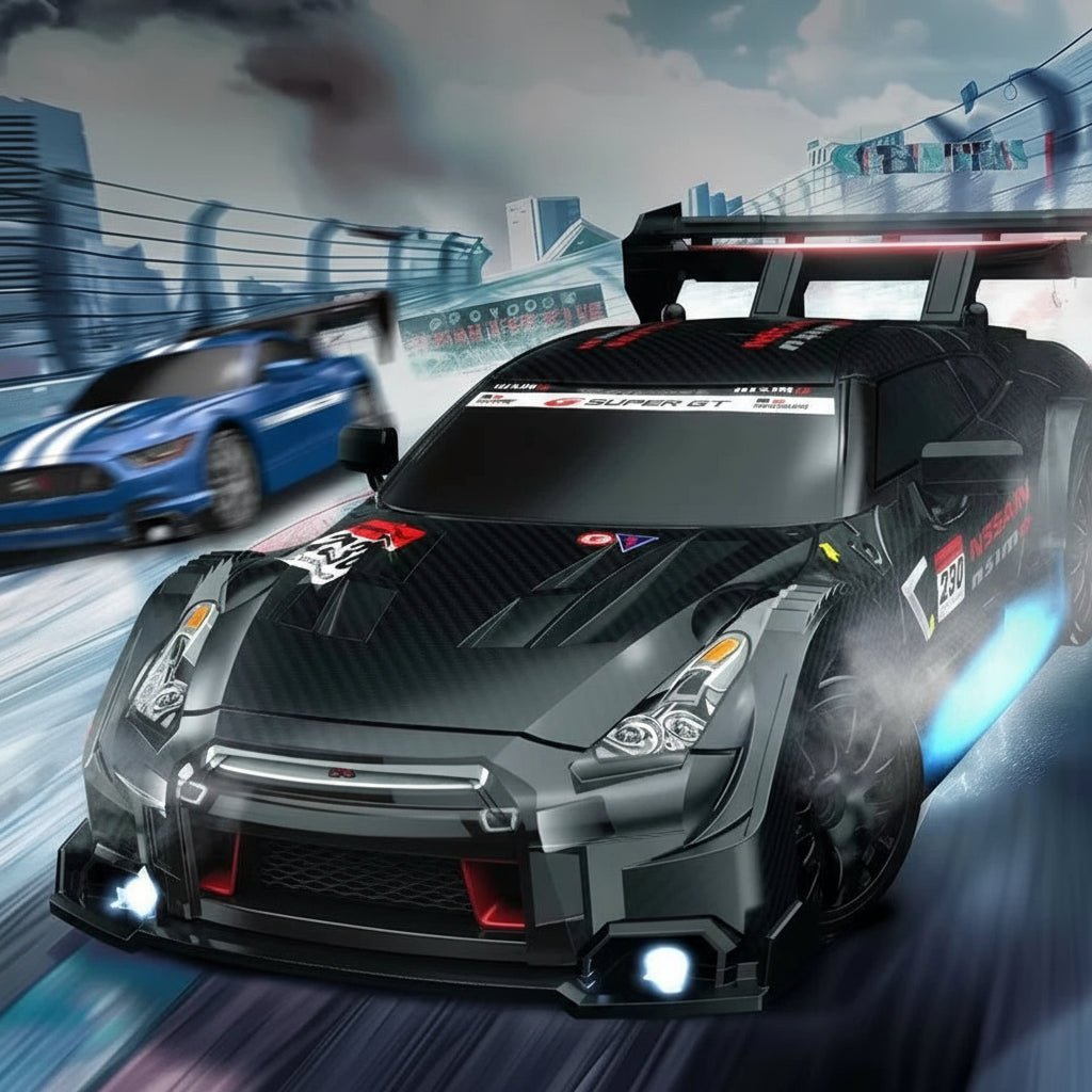 DRIFTIGNITE – 4WD RC drift car with especially slippery tires