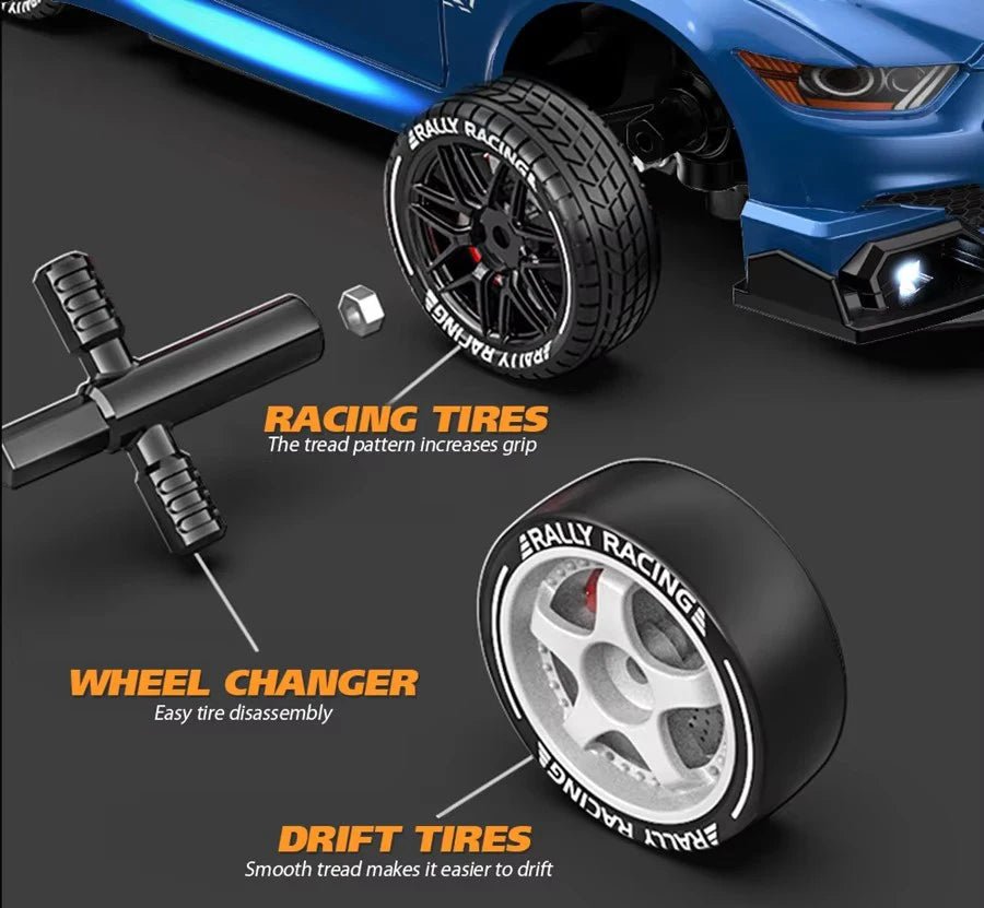DRIFTIGNITE – 4WD RC drift car with especially slippery tires