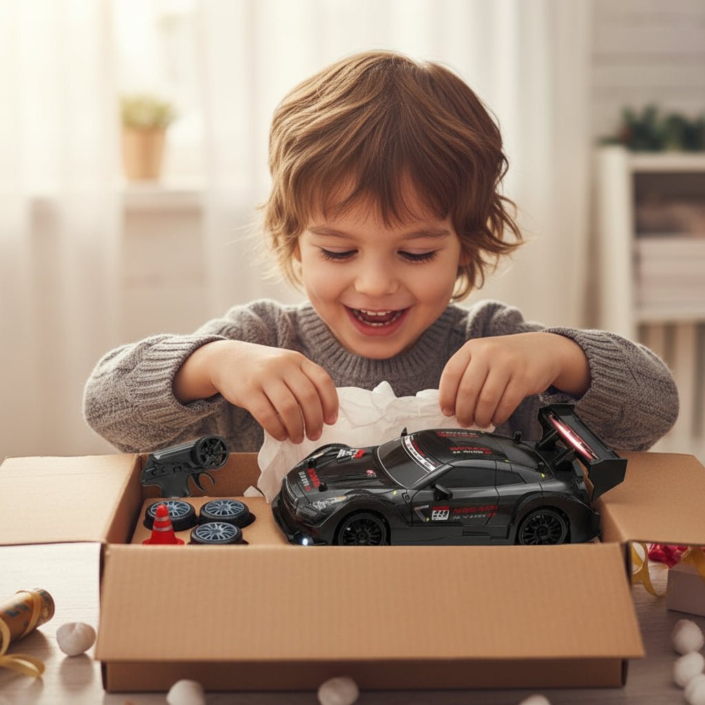 DRIFTIGNITE – 4WD RC drift car with especially slippery tires