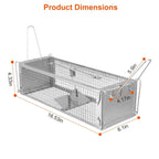 Dual Door Rat Trap Cage Humane with 2 Detachable U Shape Rod